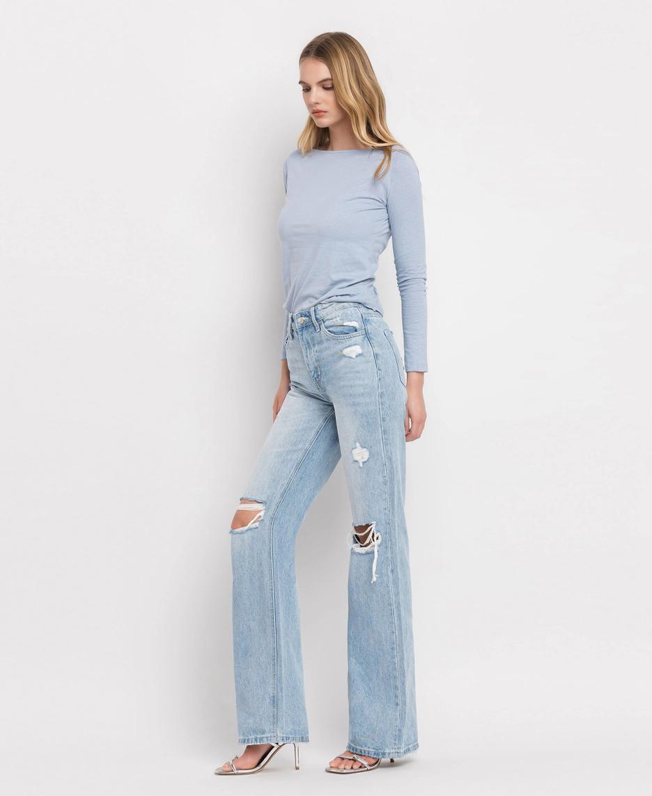 90's Vintage Super High Rise Flare Jeans | Sunny Plains
