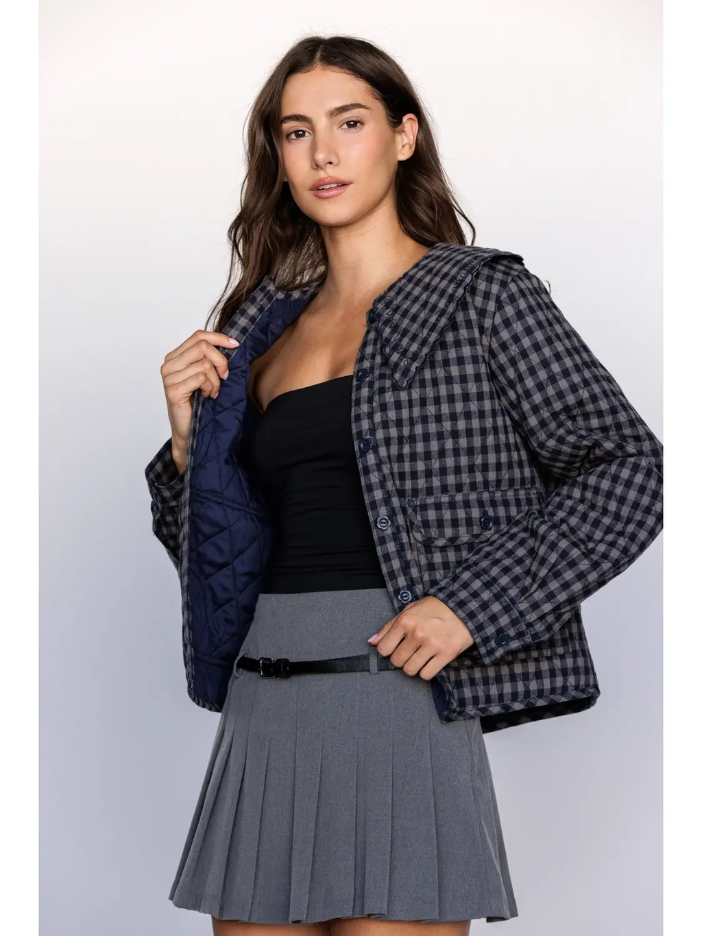 GINGHAM Quilted Jacket