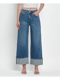 Super High Rise Cuffed Baggy Wide Jeans - JOYSOME