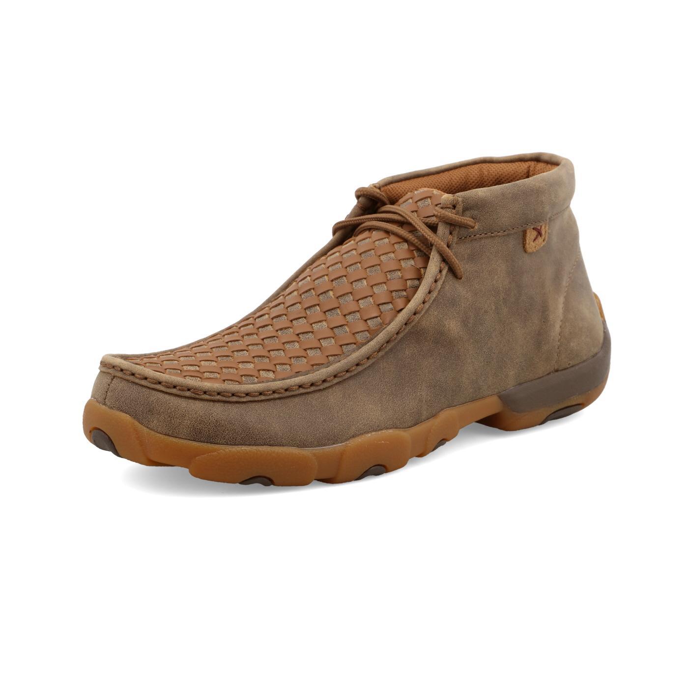 MENS DRIVING MOCCASINS CHECK - BOMBER/TAN MDM0033