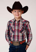 BOYS L/S SHIRT   PERFORMANCE Y/D PLAID SNAP  1259 HONOR PLAID