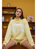MOTHER | 'mother' Embroidered Mock Neck Sweatshirt