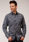 MENS L/S SHIRT   PERFORMANCE Y/D ALLOVER PRINT -SNAP  1263 RIVER PAISLEY PRINT