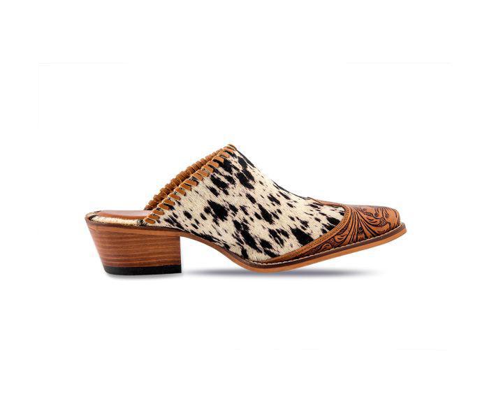 Heely Western Hand-Tooled Mules - S-6942