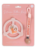 Silicone Teether Ring with Detachable Clip Bloomin' Boot