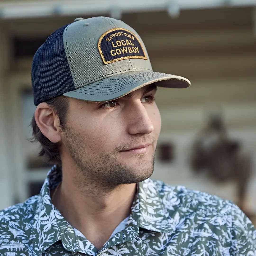 COWBOY COOL SUPPORT YOUR LOCAL COWBOY - Gray