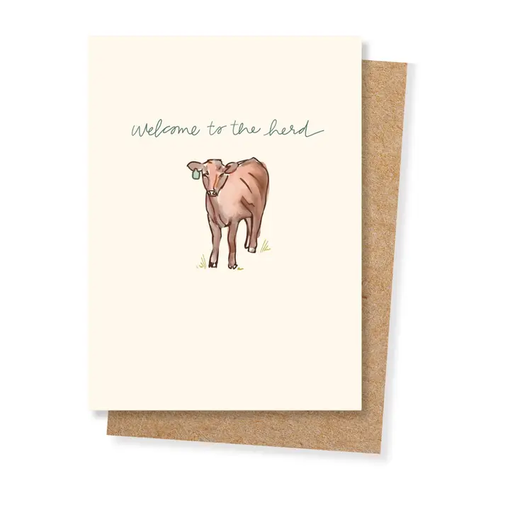 Welcome To the Herd Western Baby Shower Greeting Card — Nursery New Baby Gift