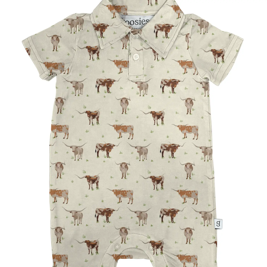Longhorns Short Sleeve Polo Romper