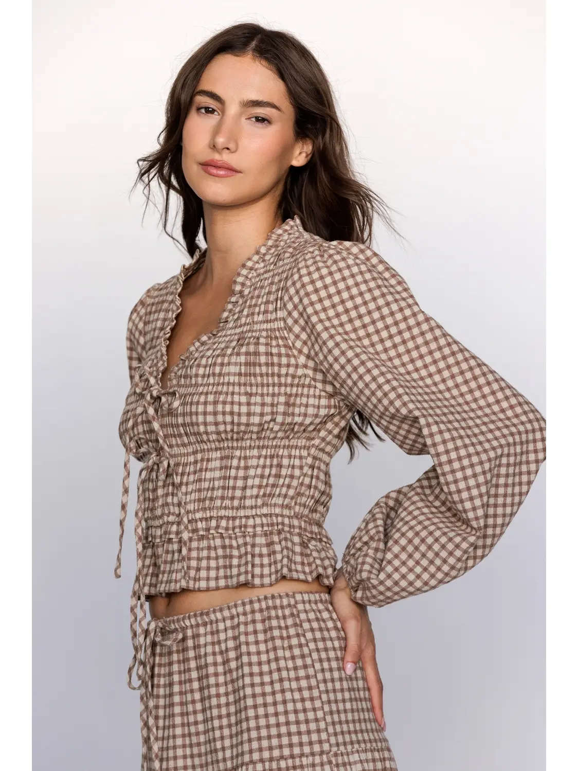 GINGHAM Smocked Top