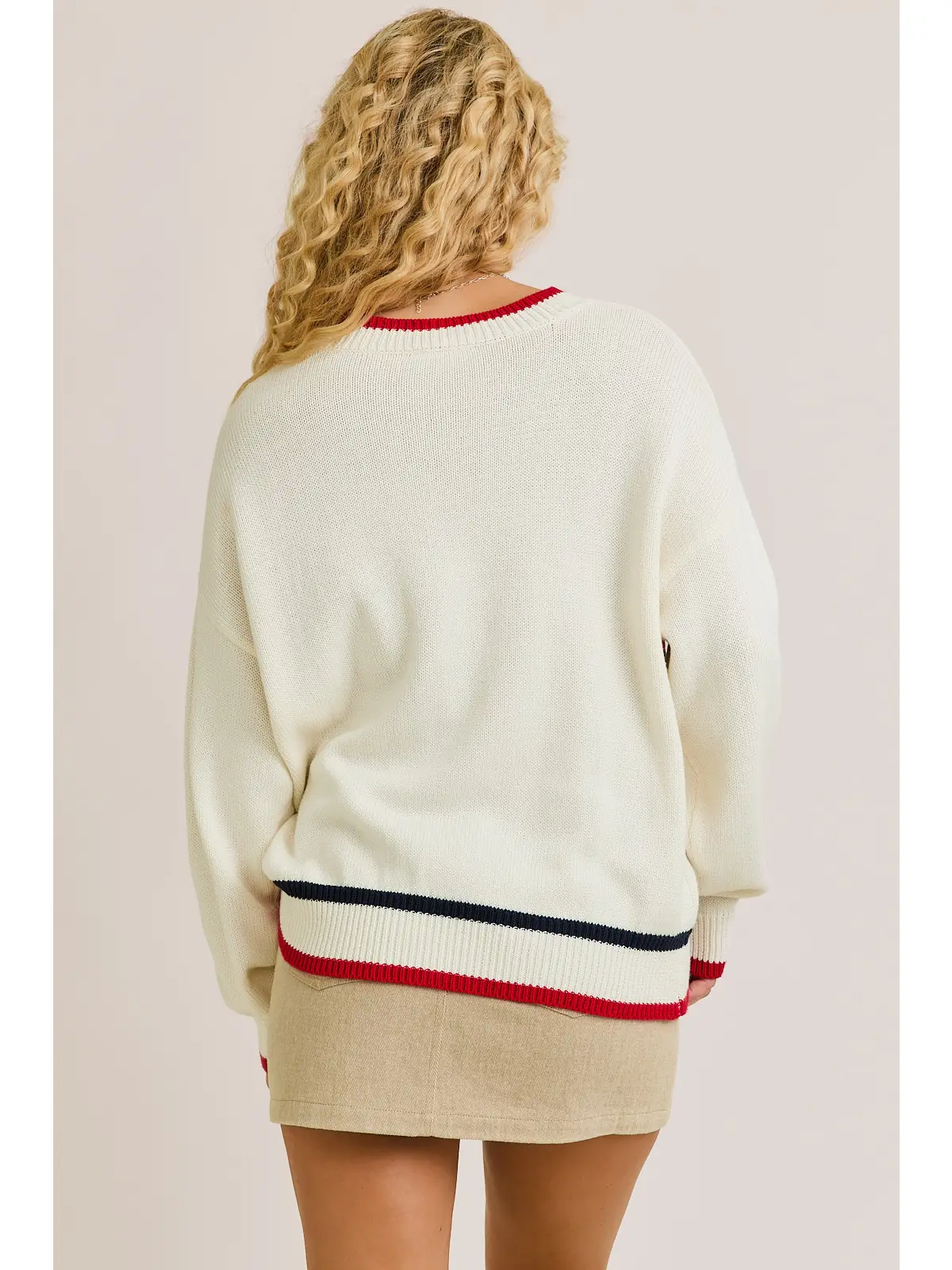 "America" Graphic Long Sleeve Crew Neck Sweater