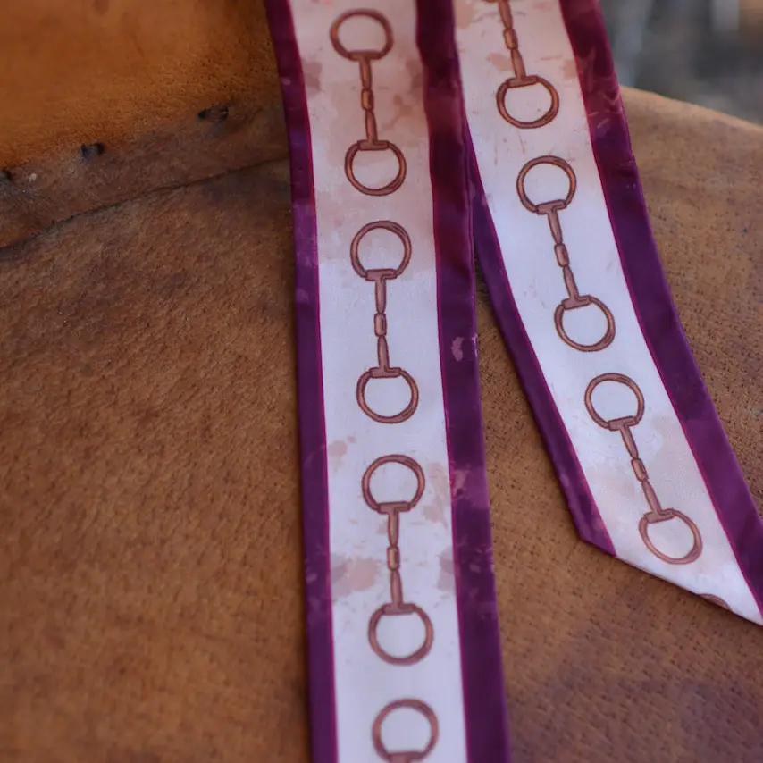 Show Day Dee Ring Snaffle Bit Silk Western Cowgirl Twilly Scarf