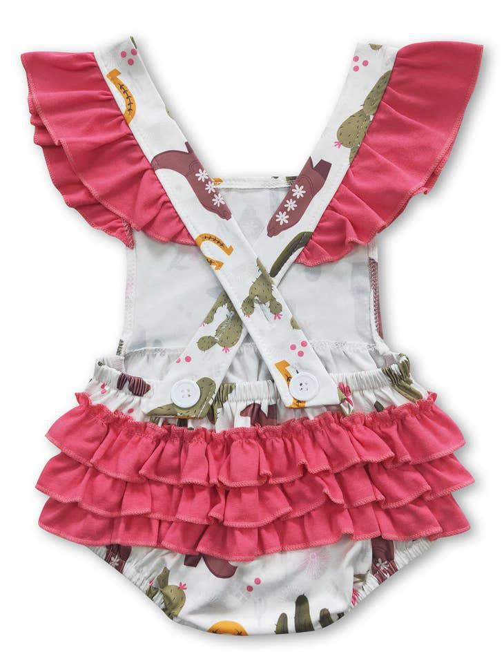 CACTUS BOOTS BUBBLE BABY GIRL ROMPER