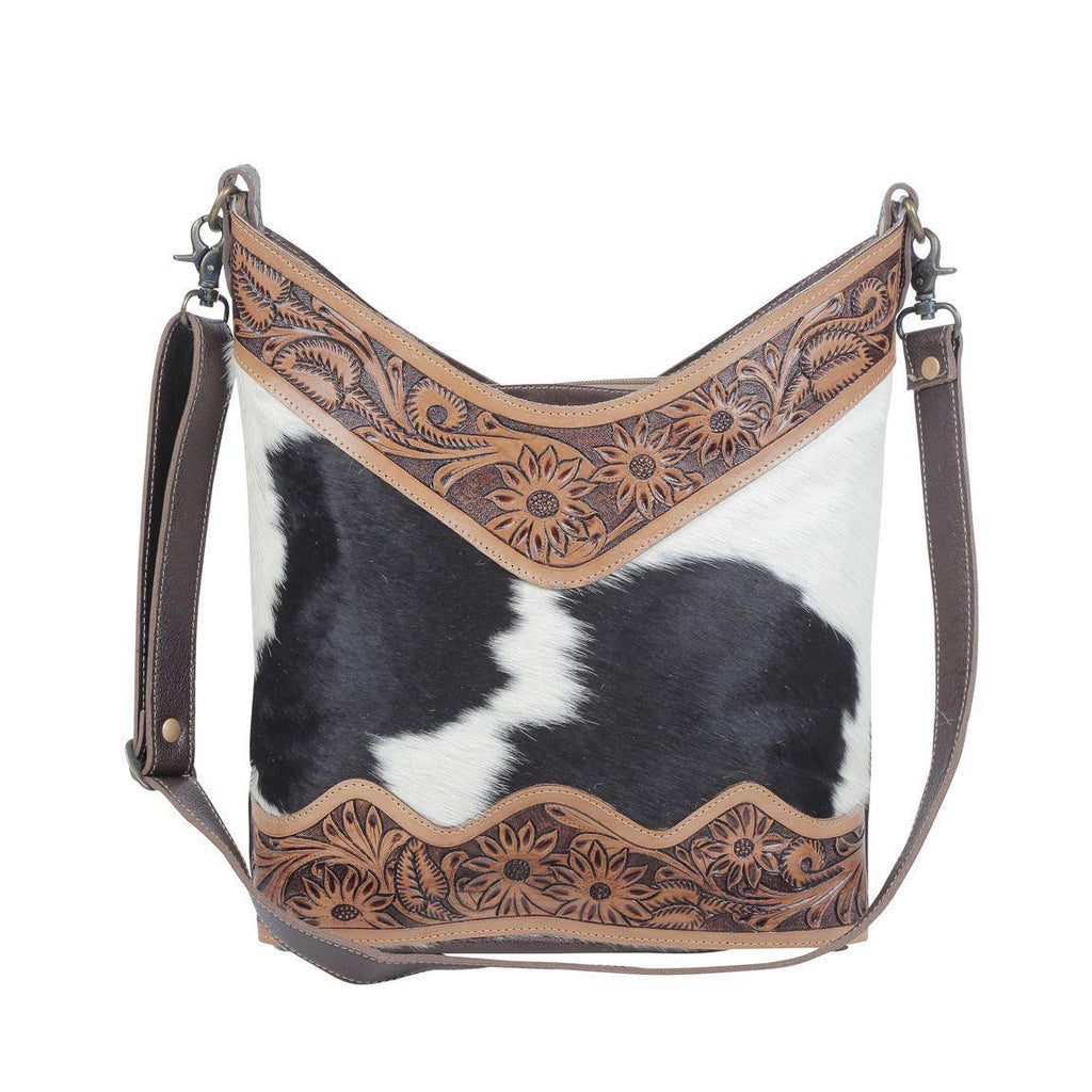COCO AND CREAM HAND-TOOLED BAG S-4709