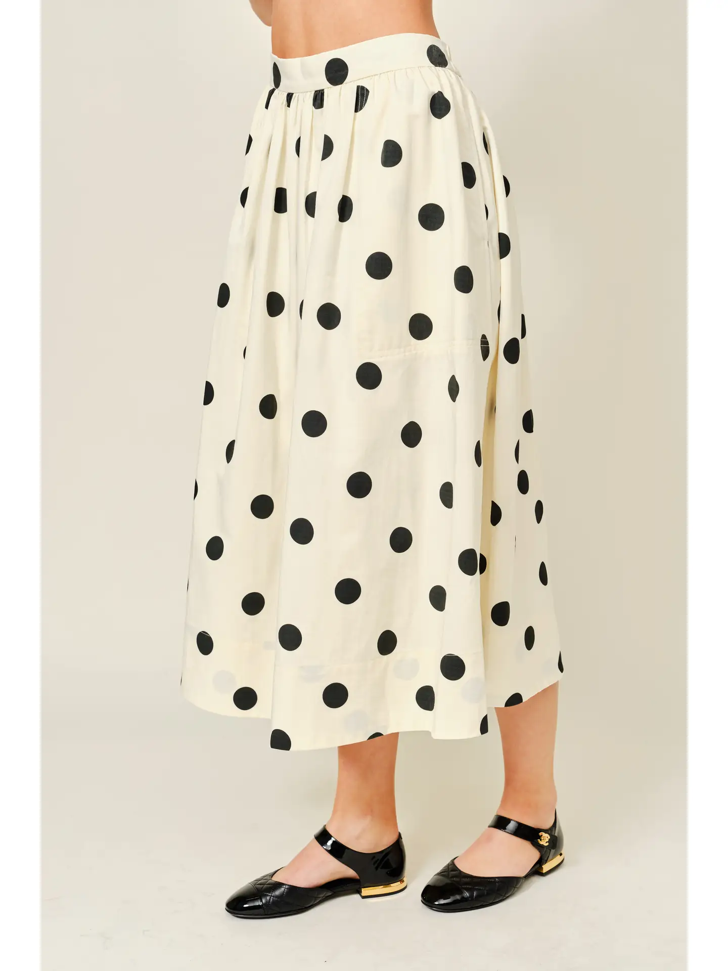 Dot Print Midi Full Skirts