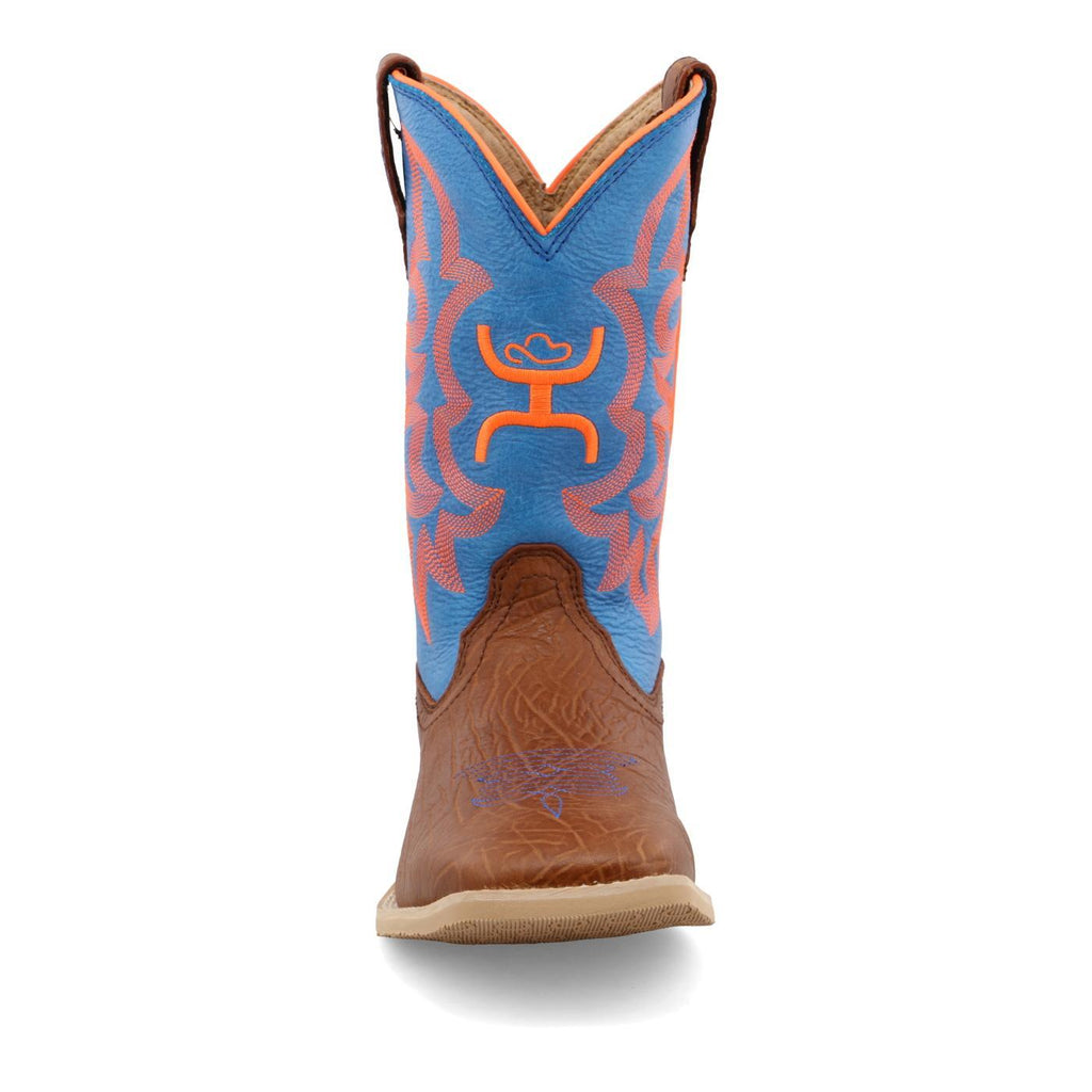 Hooey Boot - Cognac Bullhide & Neon Blue