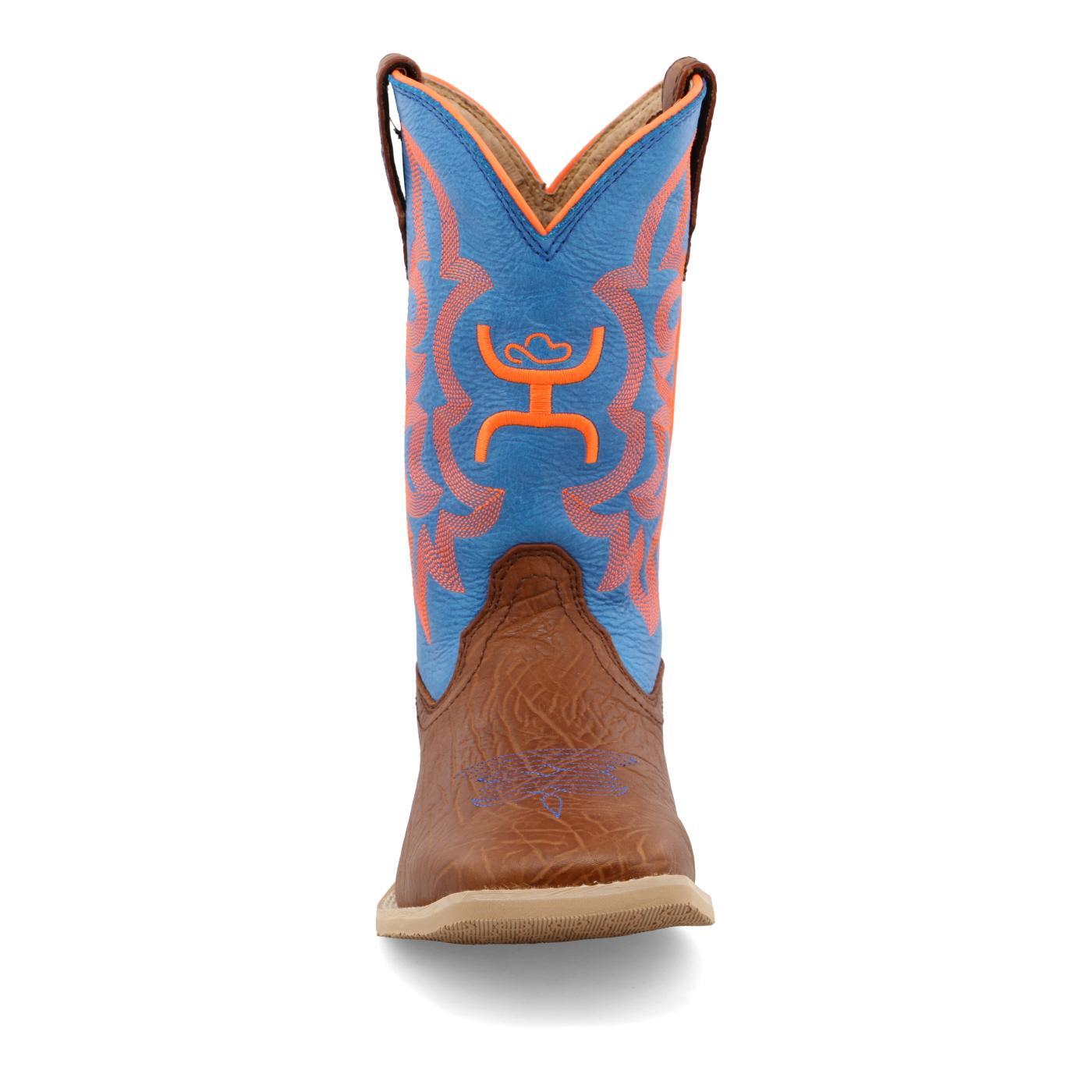 Hooey Boot - Cognac Bullhide & Neon Blue