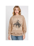 Raise Hell Cowboy Graphic Sweatshirts - TAUPE