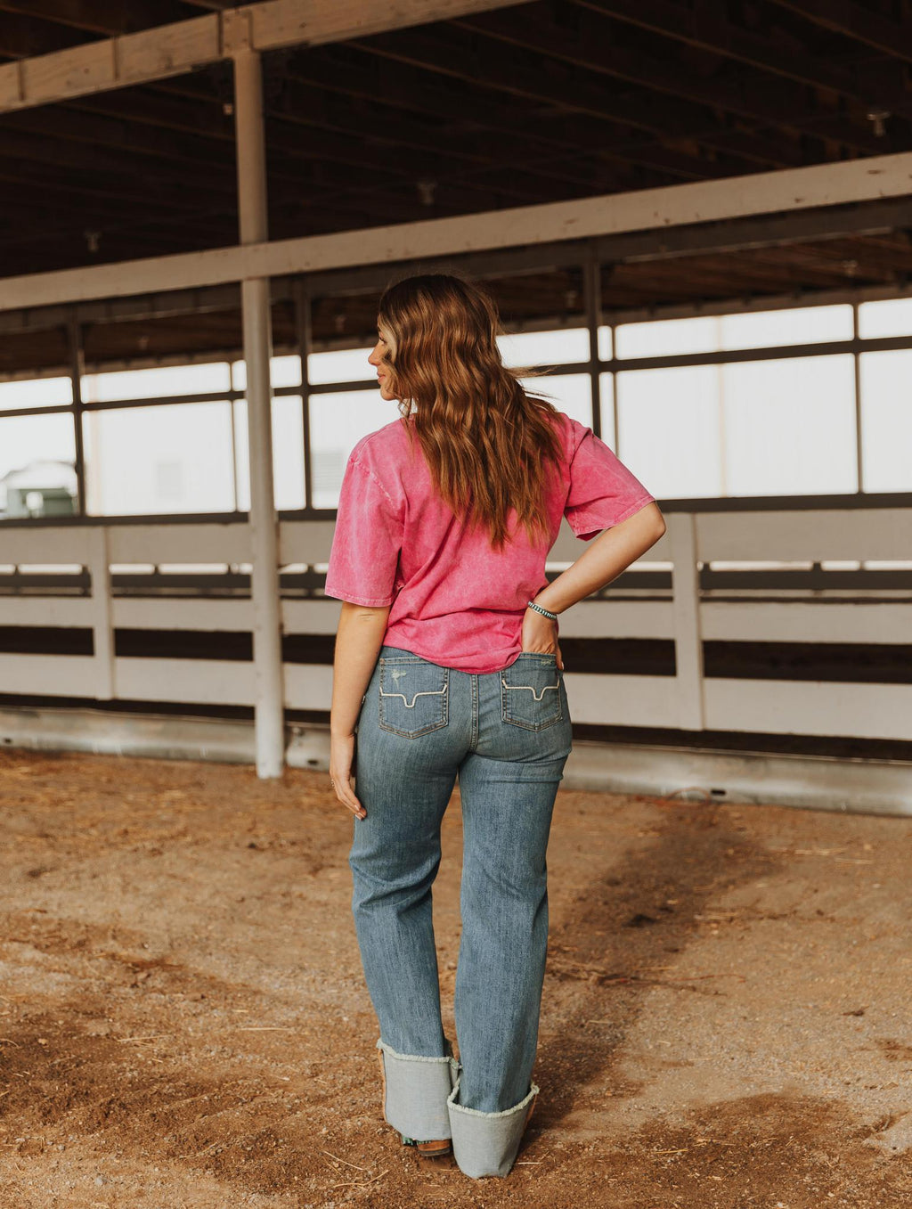 SUPPORT YOUR LOCAL HONKY TONK OVERSIZED MINERAL MAGENTA WASHED T SHIRT