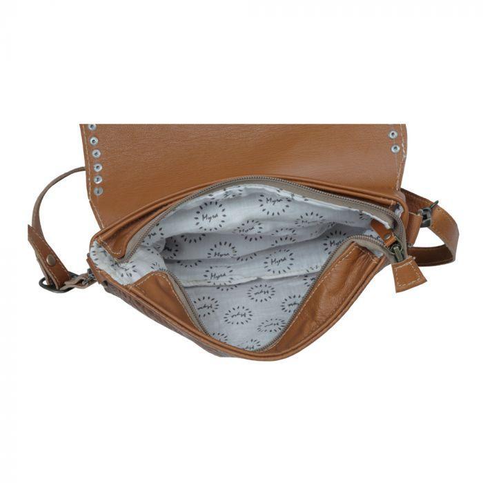 Myra Blossom etched Leather & Hair On Bag - S-3380
