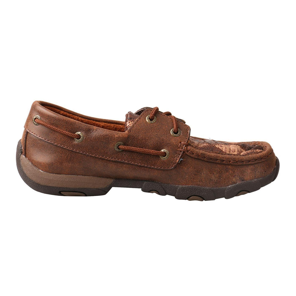 Women's Boat Shoe Driving Moc - Oiled Saddle Ostrich/Bomber Ostrich/Brown - WDM0056