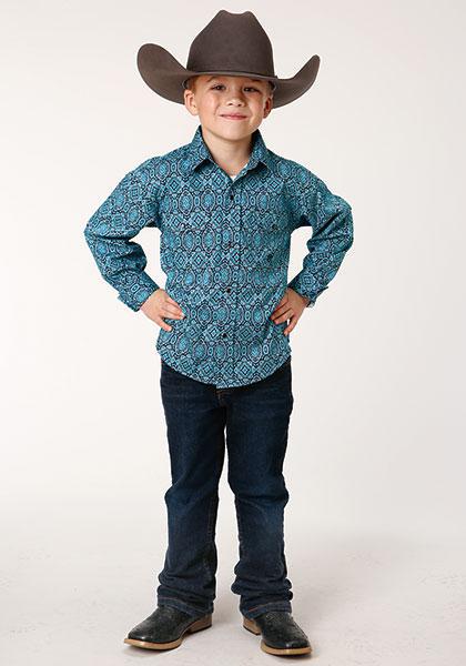 BOYS L/S SHIRT   AMARILLO SNAP ALLOVER PRINT  1224 MEDALLION PAISLEY