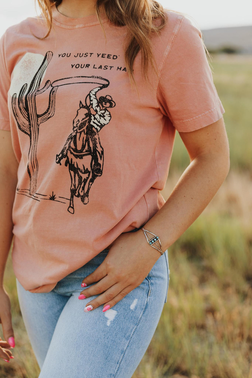 CACTUS COWBOY SHORT SLEEVE GRAPHIC TEE - MINERAL BURNT ORANGE