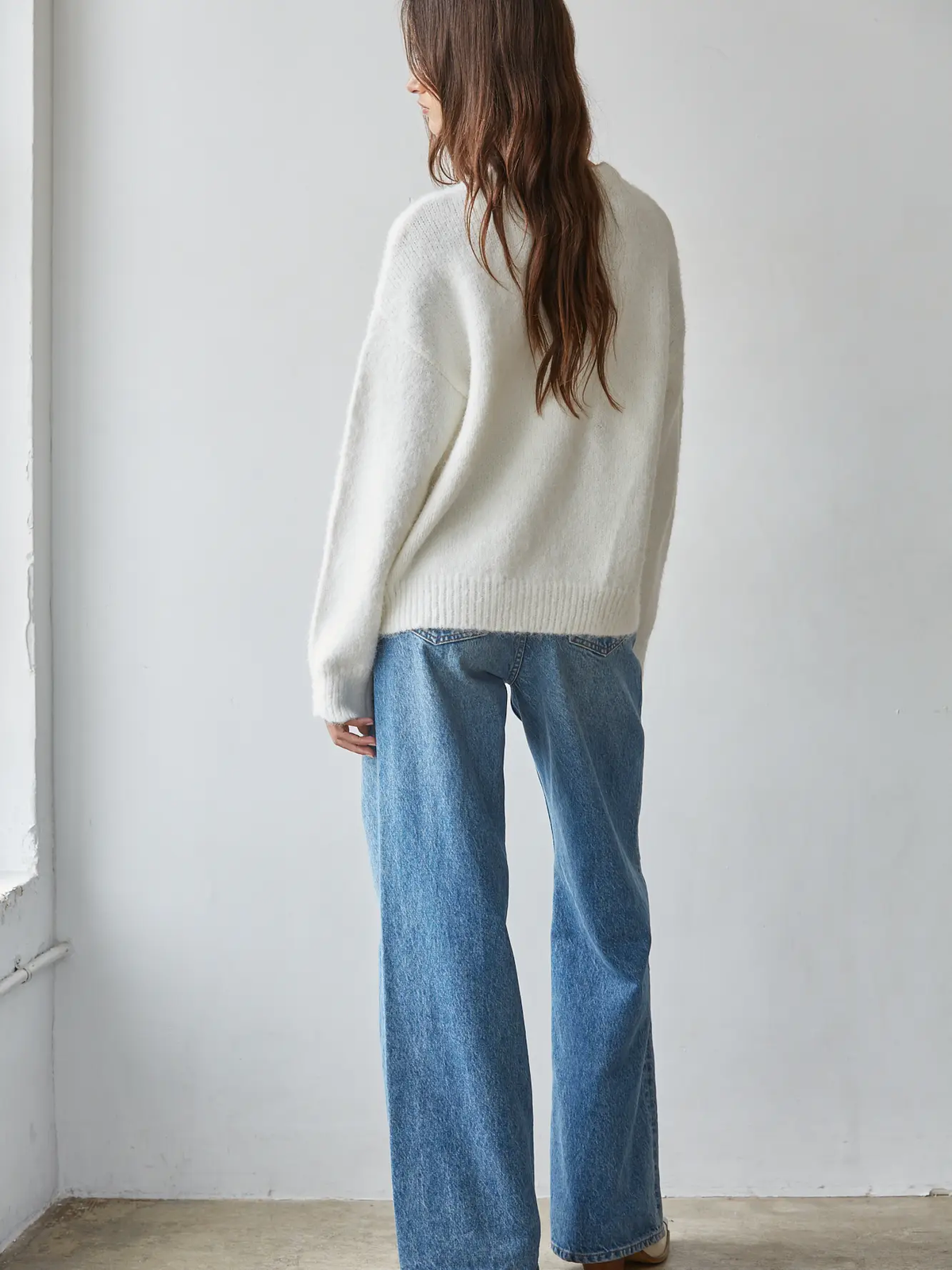 Knit Sweater Crew Neck Long Sleeve Pullover Top