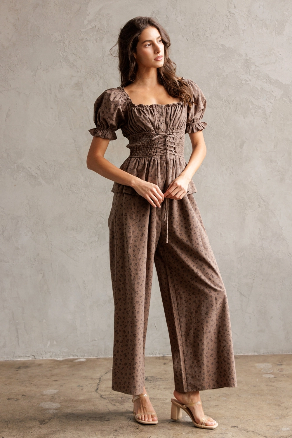 SMOCKED Waist Floral Jumpsuit