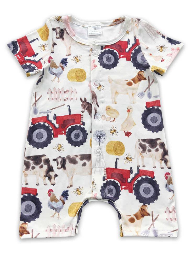 SHORT SLEEVE FARM ANIMAL ROMPER