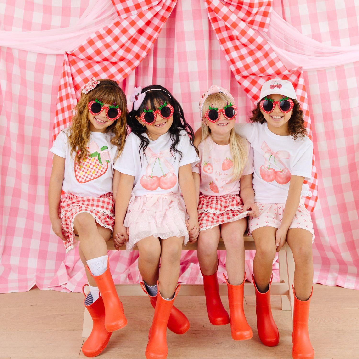 Strawberry Patchwork Short Sleeve T-Shirt - Kids Clothes