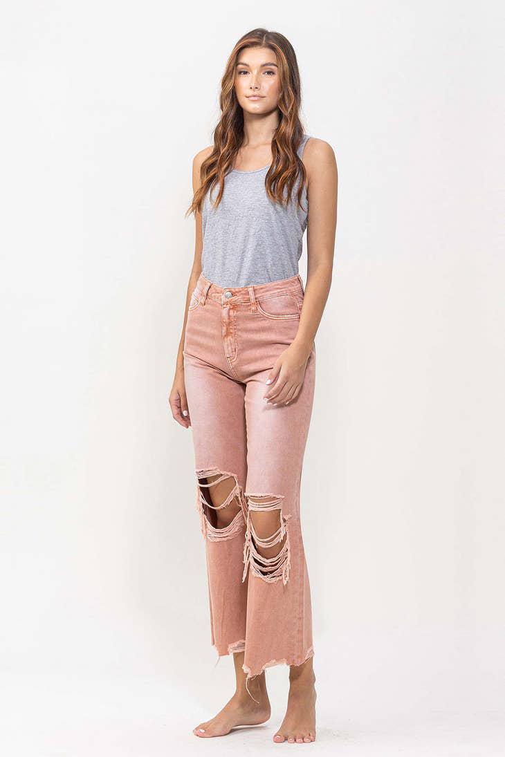90'S VINTAGE CROP FLARE - BRANDIED MELON