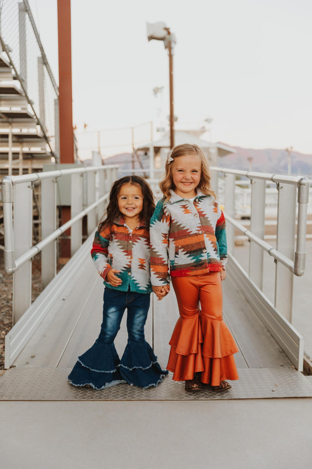 LEATHER DOUBLE LAYER BELL BOTTOMS - RUST
