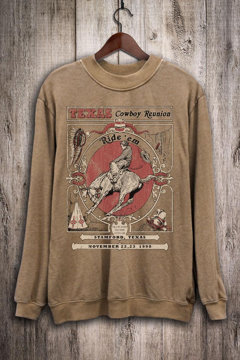TEXAS COWBOY REUNION SWEATSHIRT - MINERAL TAUPE