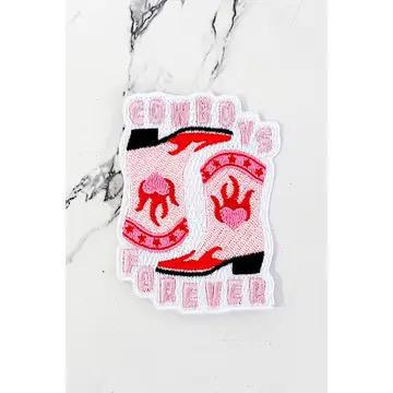 Pink Cowboys Forever Embroidered Patch