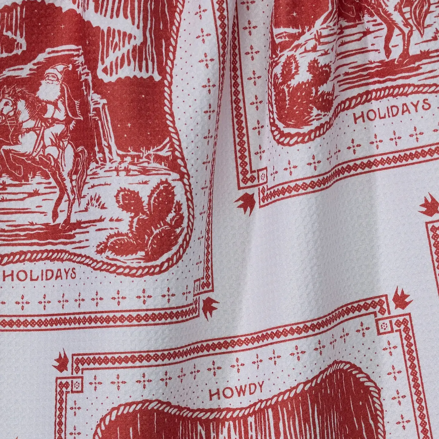 Cowboy Christmas Tea Towel