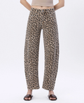 High Rise Leopard Print Barrel Jeans - LEOPARD