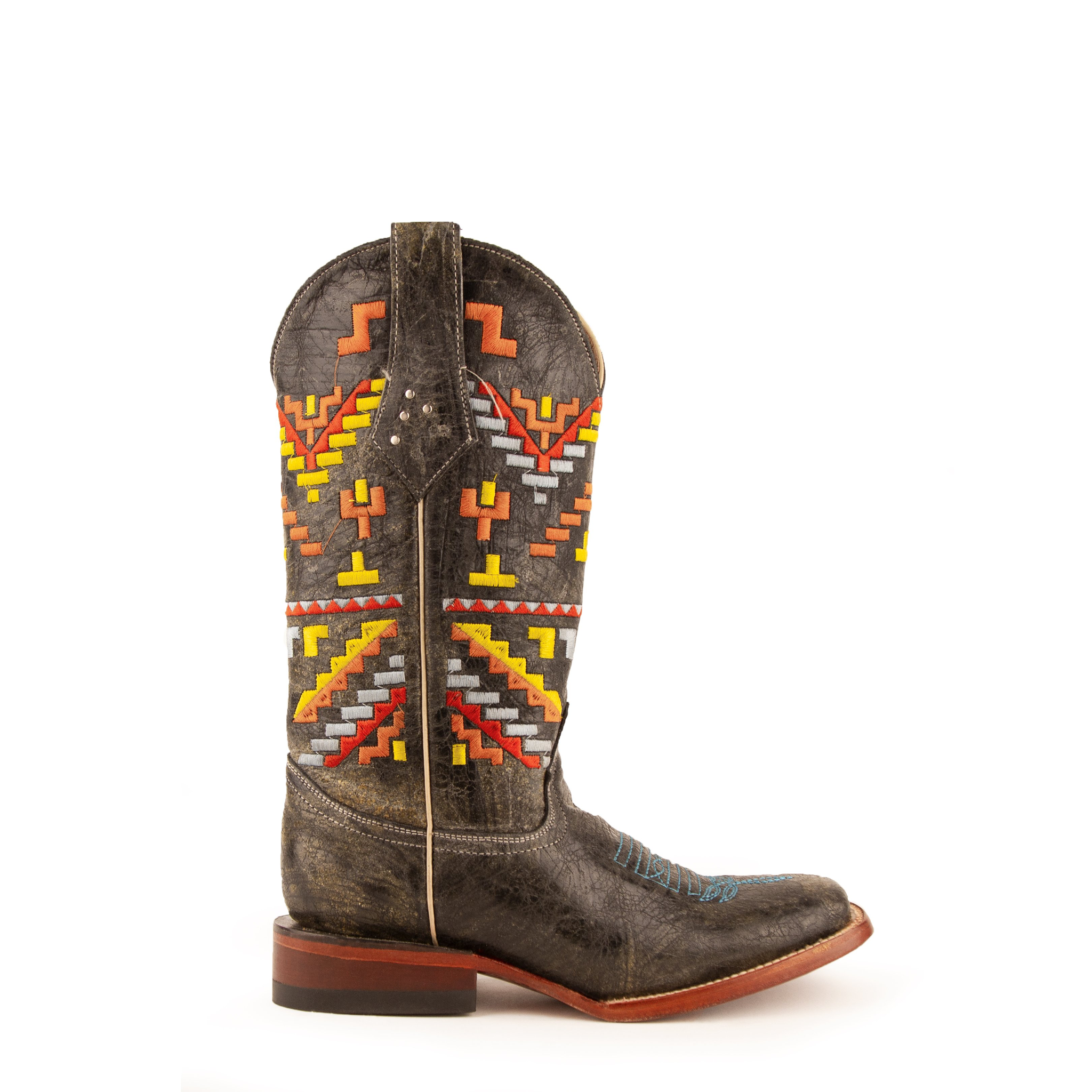 Ladies Aztec Cowgirl Teal S-Toe