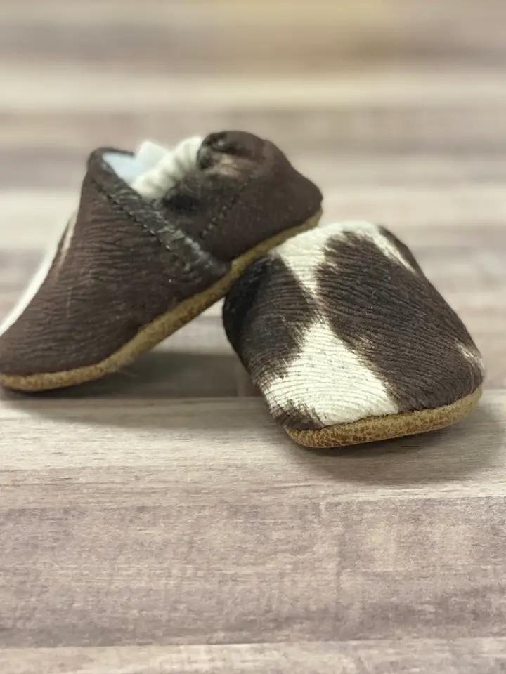 Faux Cow Hide Moccasins