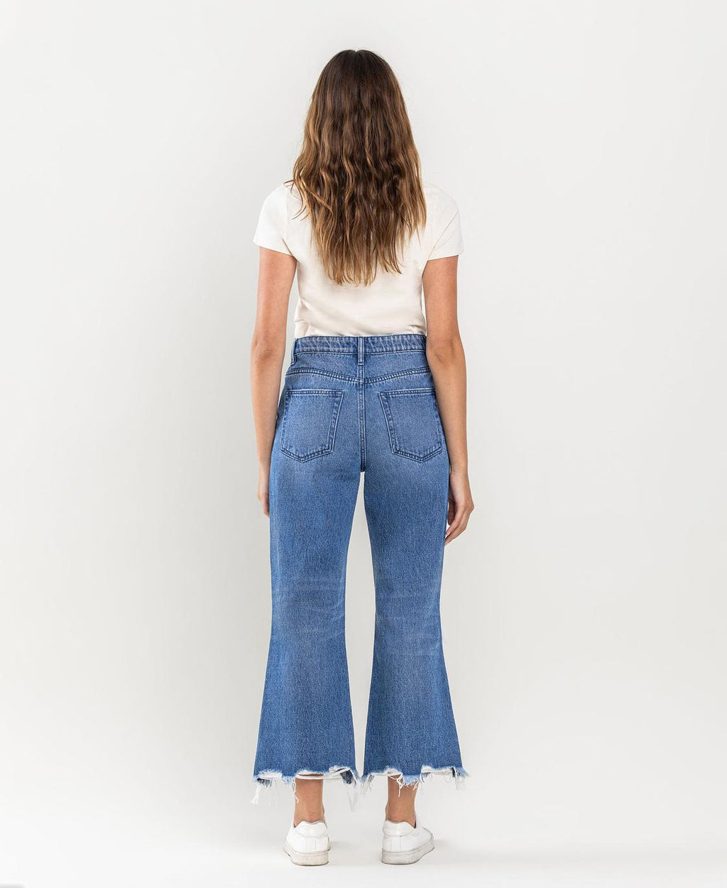 90's Vintage Super High Rise Crop Kick Flare