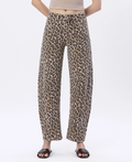 High Rise Leopard Print Barrel Jeans V3697LPD