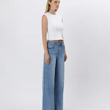 High Rise Seam Detail Palazzo Jeans | ENTHUSE