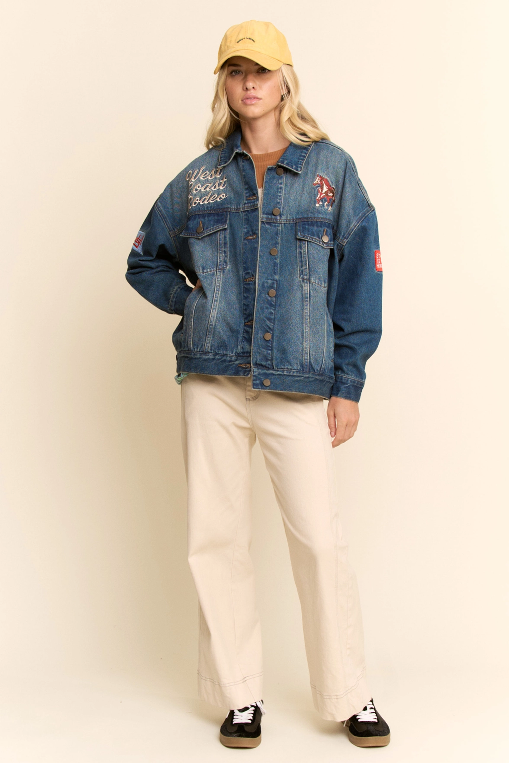 West Coast Rodeo Embroidered Denim Jacket - Dark Denim
