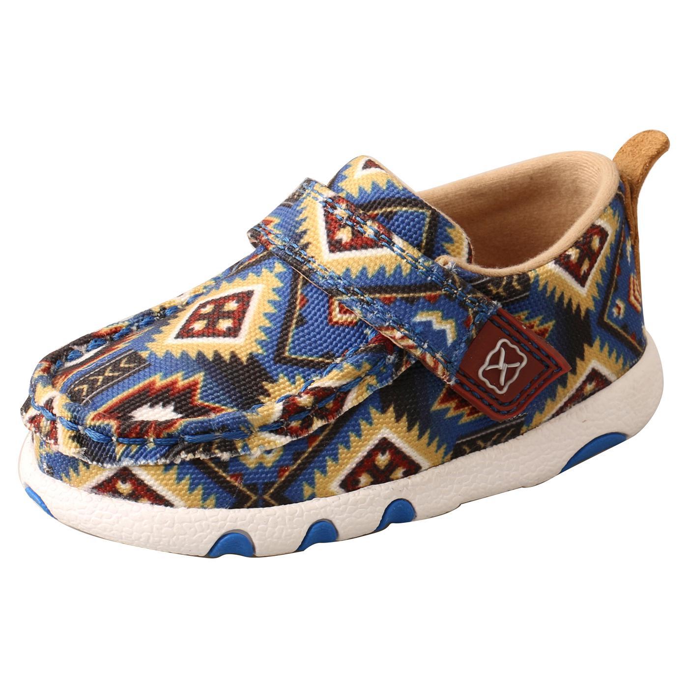 Driving Moc - Blue Multi Aztec ICA0019