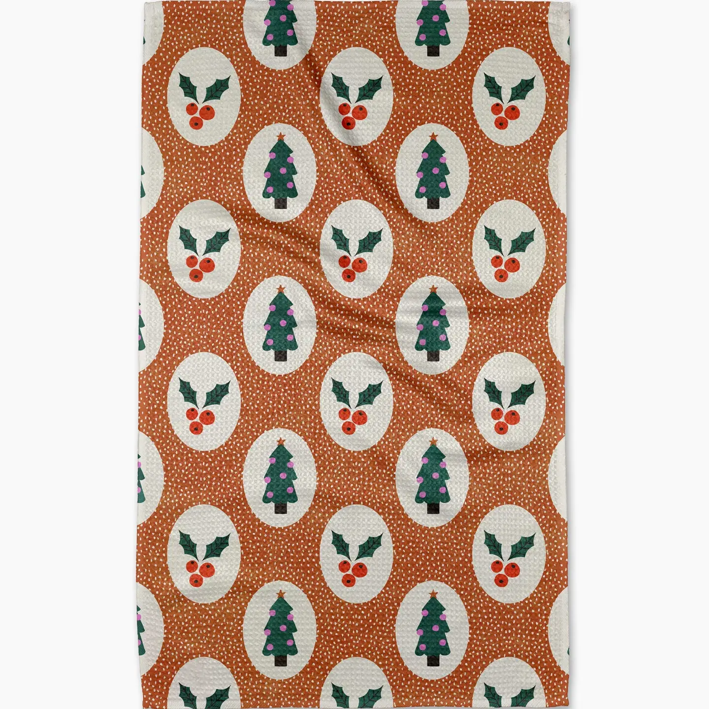 Vintage Holly Christmas Tea Towel