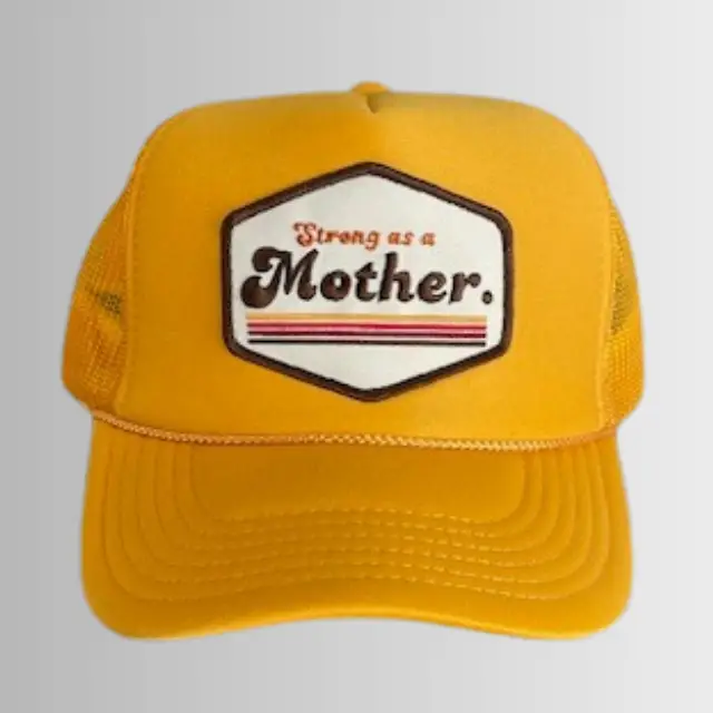 Retro Strong As A Mother® Patch Hat - Yellow