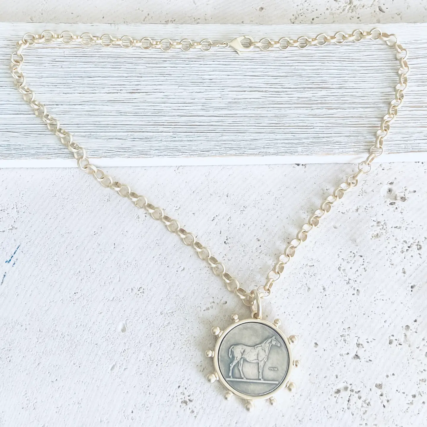 Matte Gold Horse Coin Jewelry