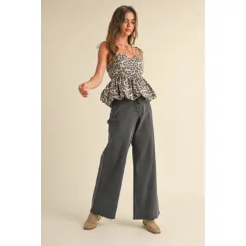 Leopard Print Ballon Bottom Top