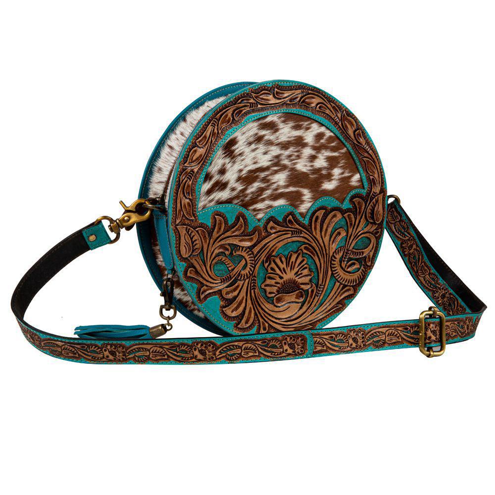 Desert Rain Hand-Tooled Round Bag S-8097