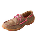YOUTH DRIVING MOCCASINS BOAT/NEON PINK YDM0015