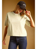 Bold Striped Short Sleeve Top - LEMON